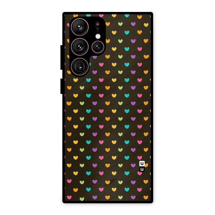 Rainbow Hearts Metal Back Case for Galaxy S22 Ultra 5G