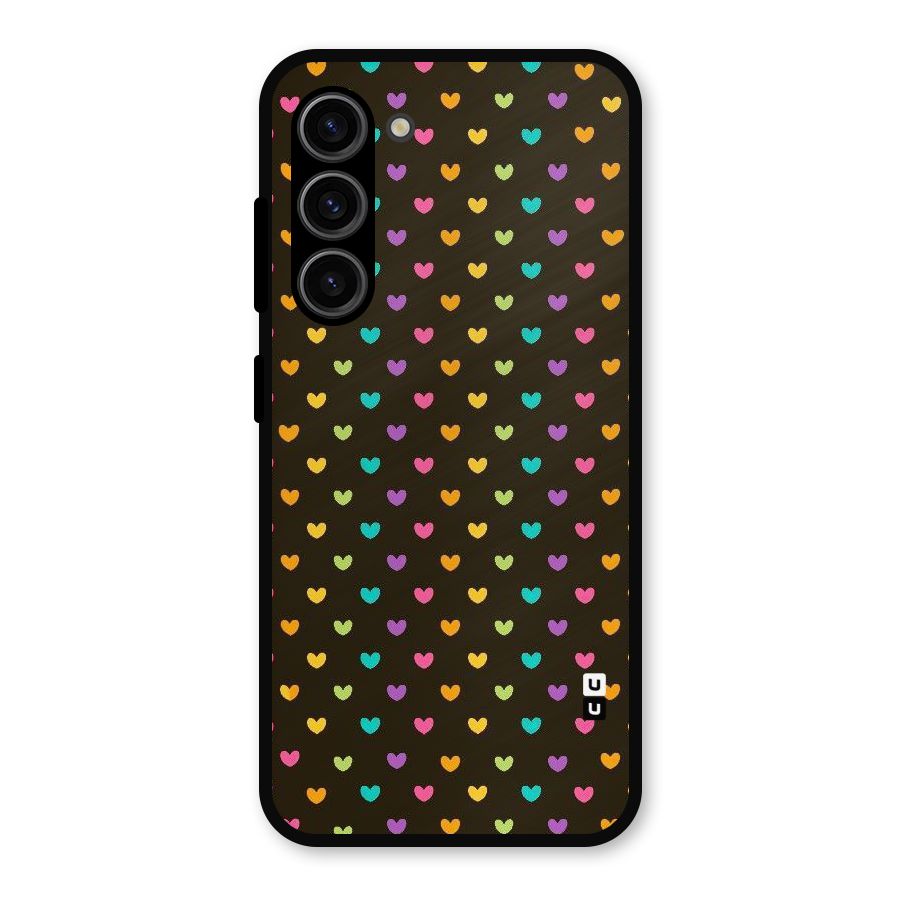 Rainbow Hearts Metal Back Case for Galaxy S23