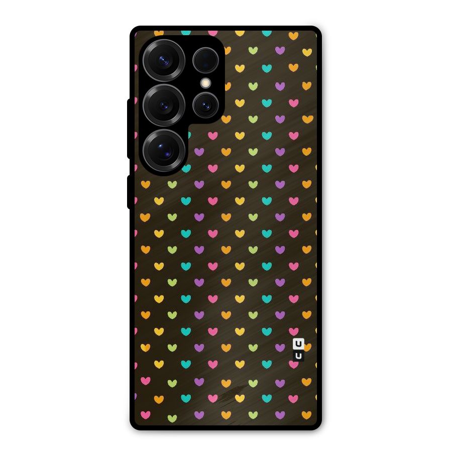 Rainbow Hearts Metal Back Case for Galaxy S25 Ultra