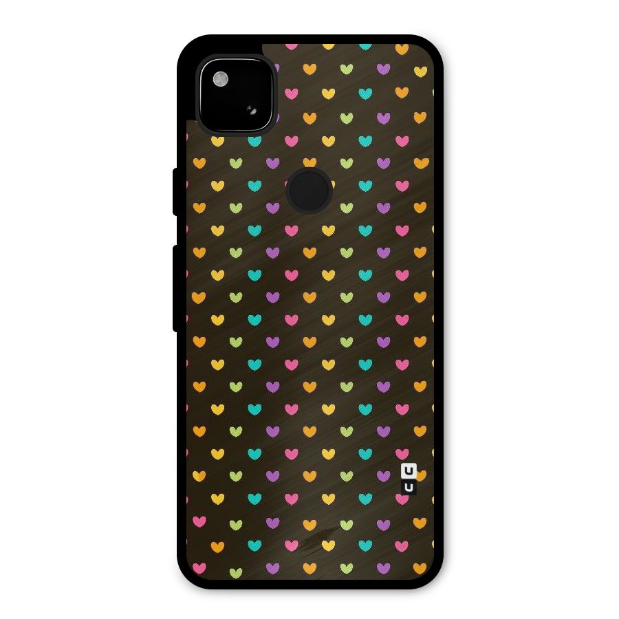 Rainbow Hearts Metal Back Case for Google Pixel 4a