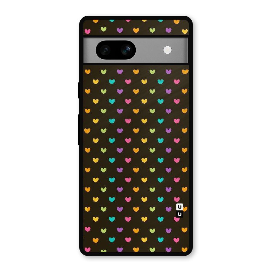 Rainbow Hearts Metal Back Case for Google Pixel 7a