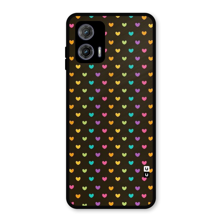 Rainbow Hearts Metal Back Case for Moto G73