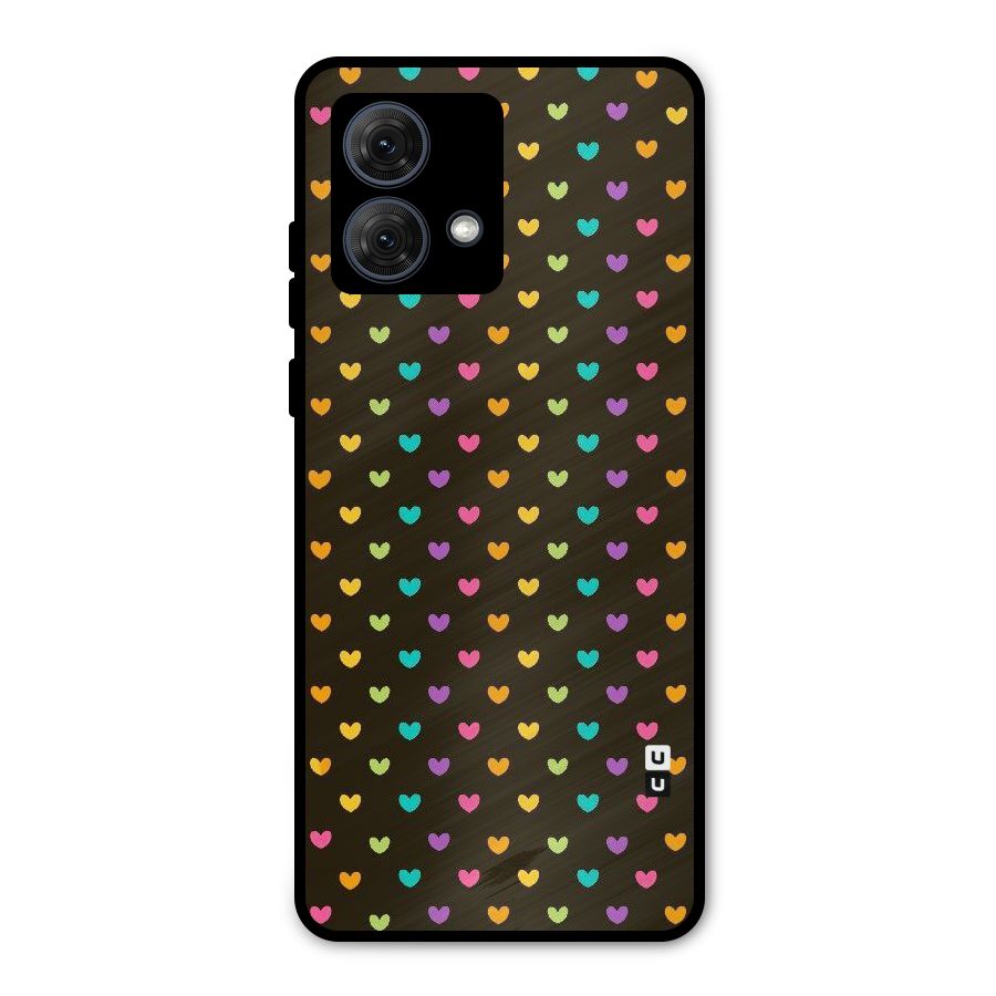 Rainbow Hearts Metal Back Case for Moto G84