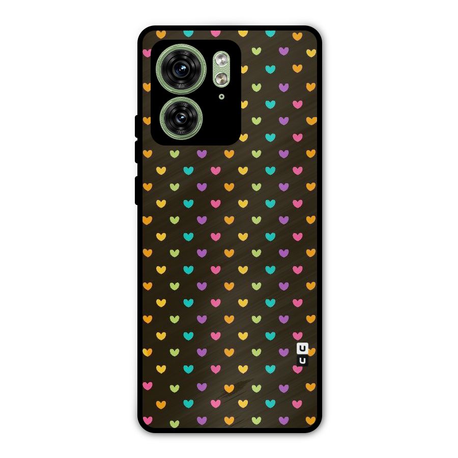 Rainbow Hearts Metal Back Case for Motorola Edge 40 5G