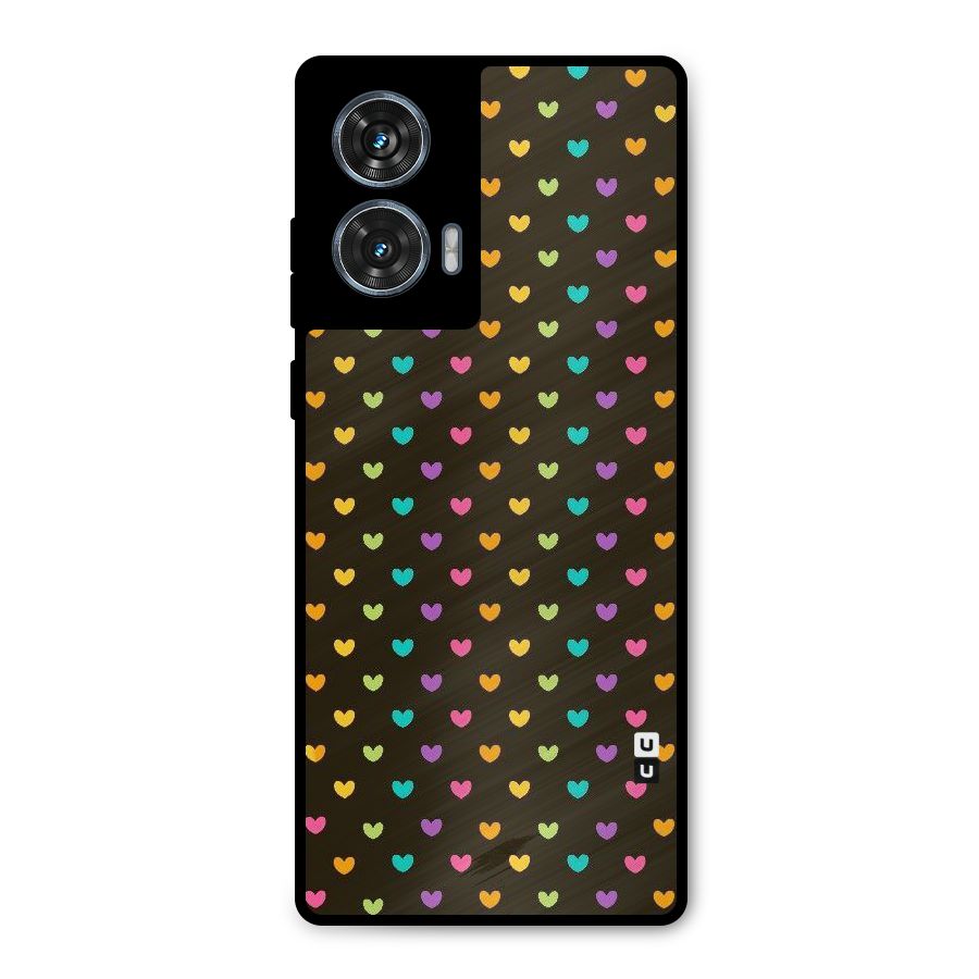 Rainbow Hearts Metal Back Case for Motorola Edge 50 Fusion