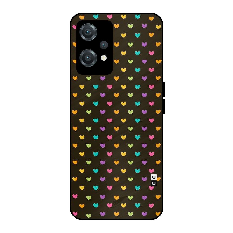 Rainbow Hearts Metal Back Case for OnePlus Nord CE 2 Lite 5G