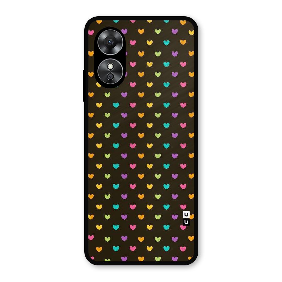 Rainbow Hearts Metal Back Case for Oppo A17