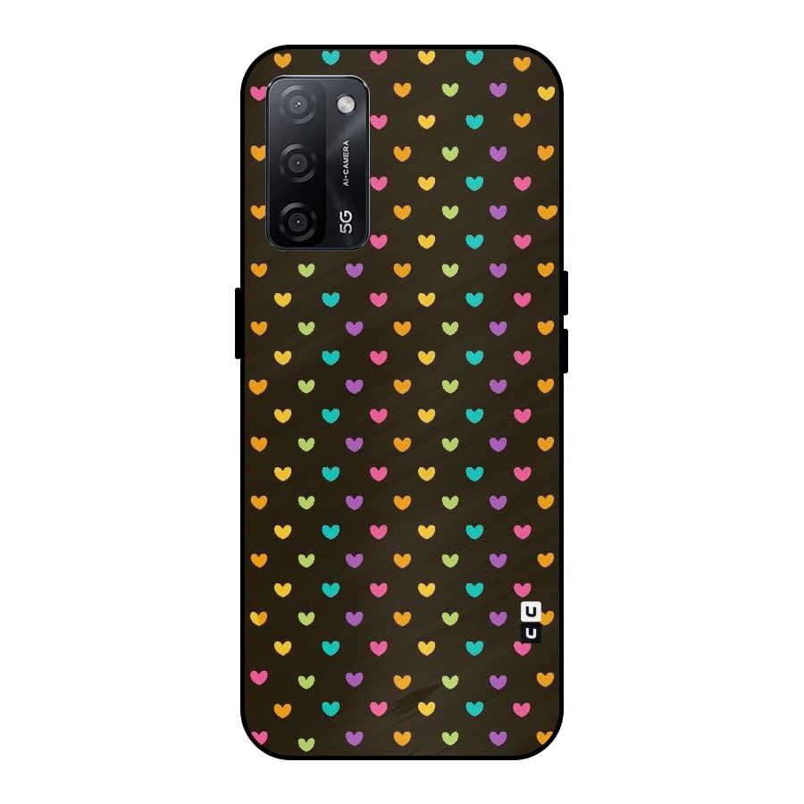 Rainbow Hearts Metal Back Case for Oppo A53s 5G