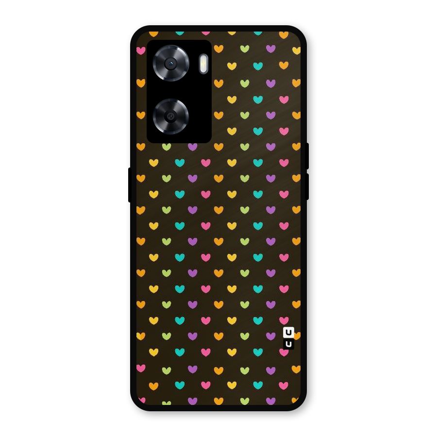 Rainbow Hearts Metal Back Case for Oppo A77s