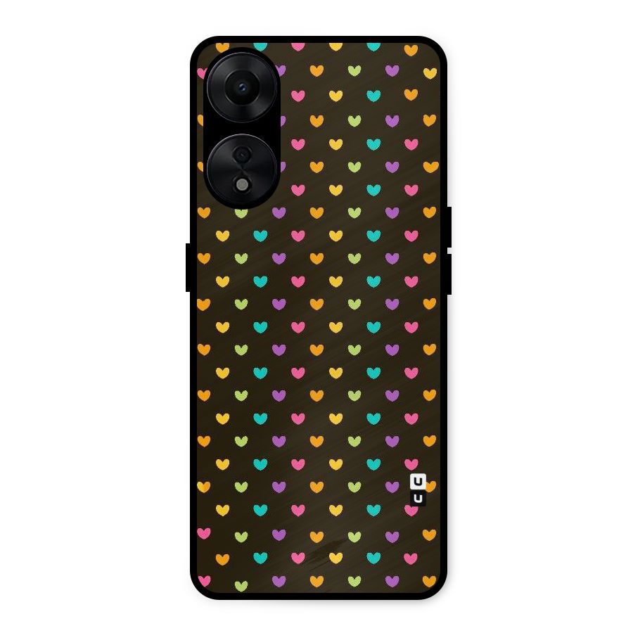 Rainbow Hearts Metal Back Case for Oppo A78 5G