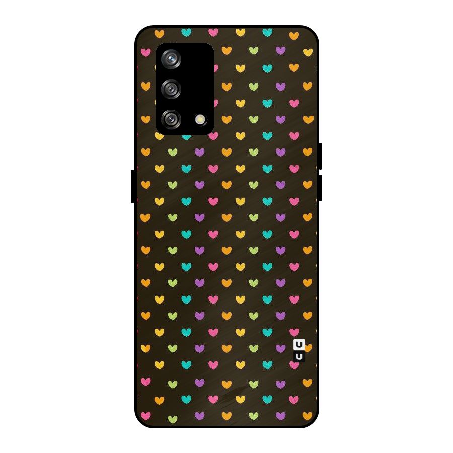Rainbow Hearts Metal Back Case for Oppo F19