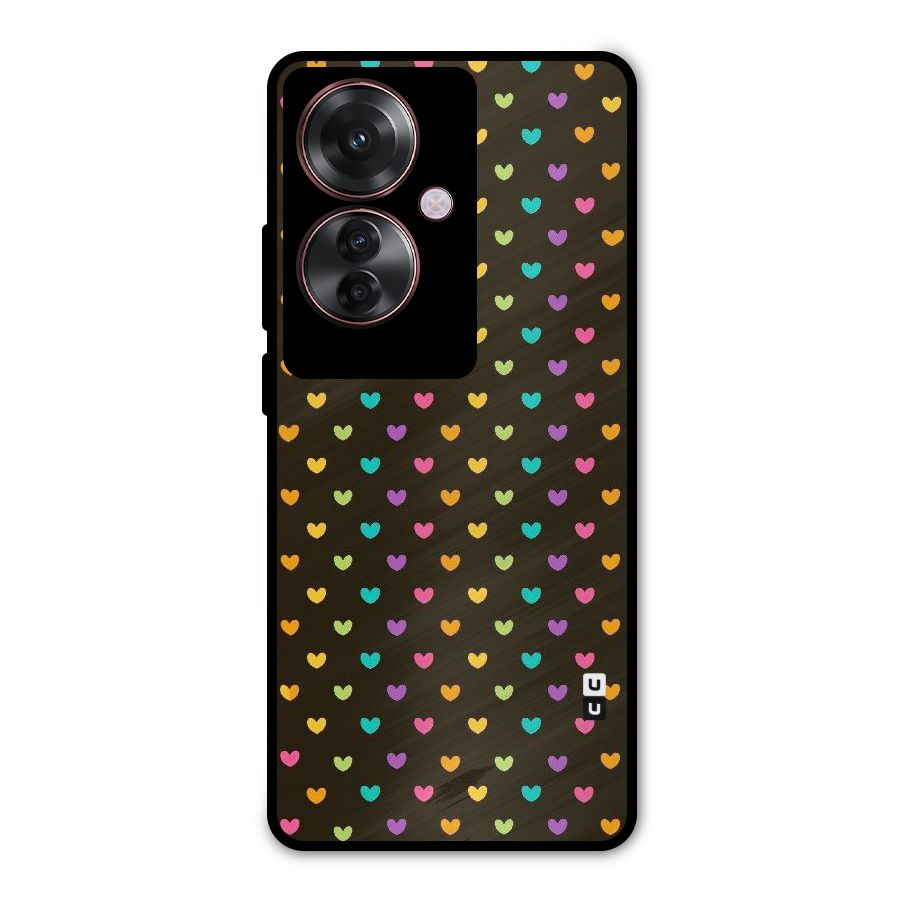 Rainbow Hearts Metal Back Case for Oppo F25 Pro