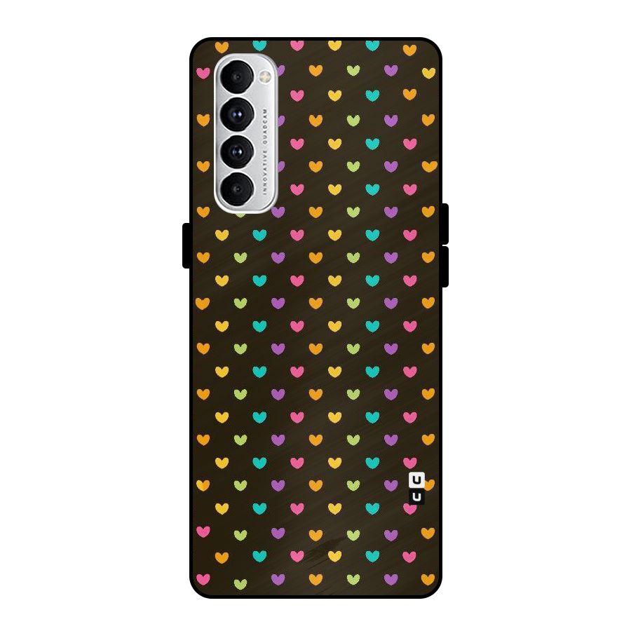 Rainbow Hearts Metal Back Case for Oppo Reno4 Pro