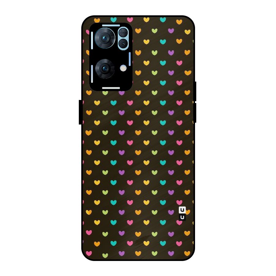Rainbow Hearts Metal Back Case for Oppo Reno7 Pro 5G