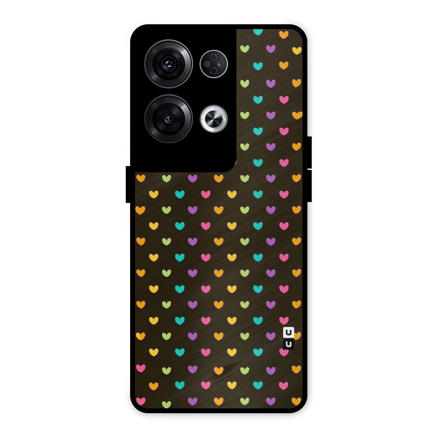 Rainbow Hearts Metal Back Case for Oppo Reno8 Pro 5G