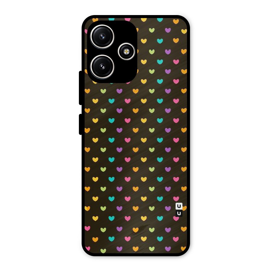 Rainbow Hearts Metal Back Case for Poco M6 Pro