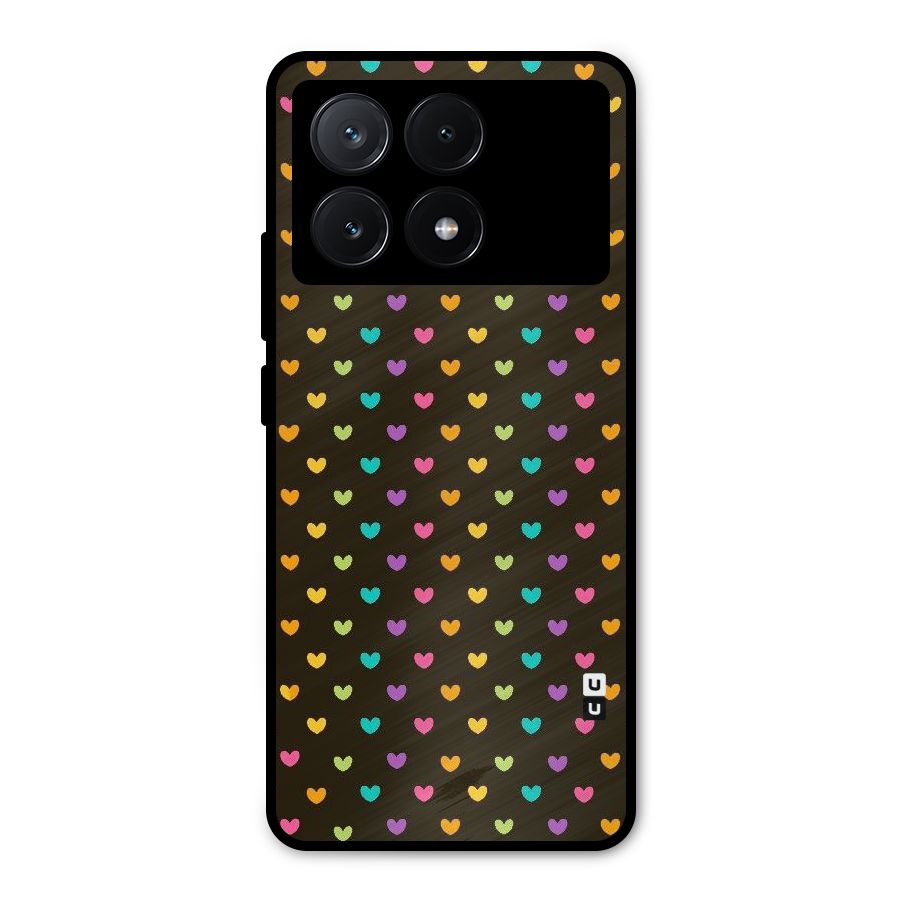 Rainbow Hearts Metal Back Case for Poco X6 Pro
