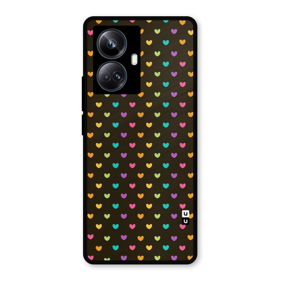 Rainbow Hearts Metal Back Case for Realme 10 Pro Plus