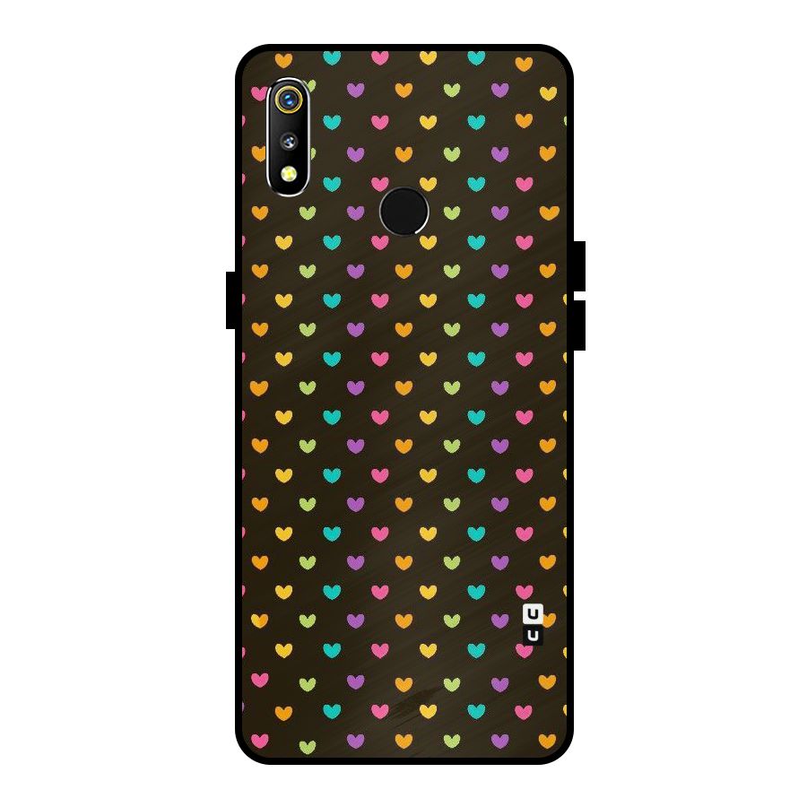 Rainbow Hearts Metal Back Case for Realme 3i