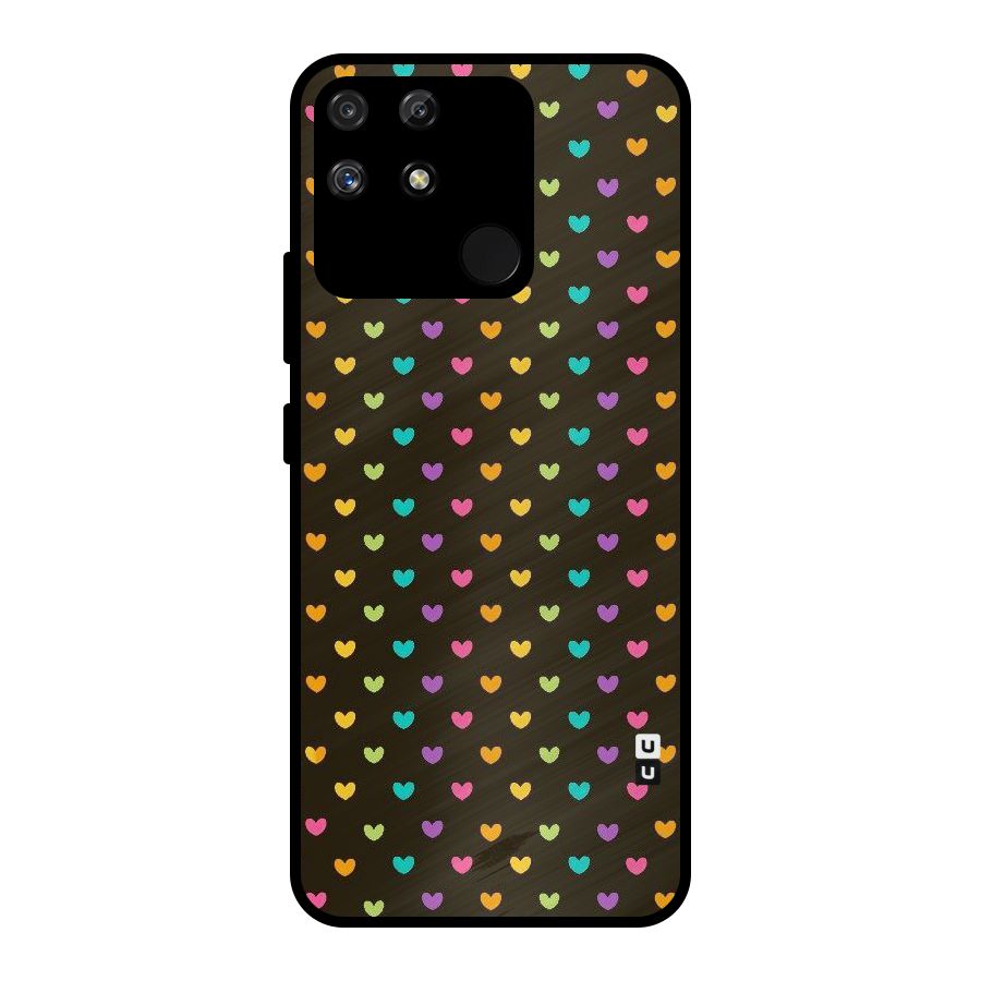 Rainbow Hearts Metal Back Case for Realme Narzo 50A