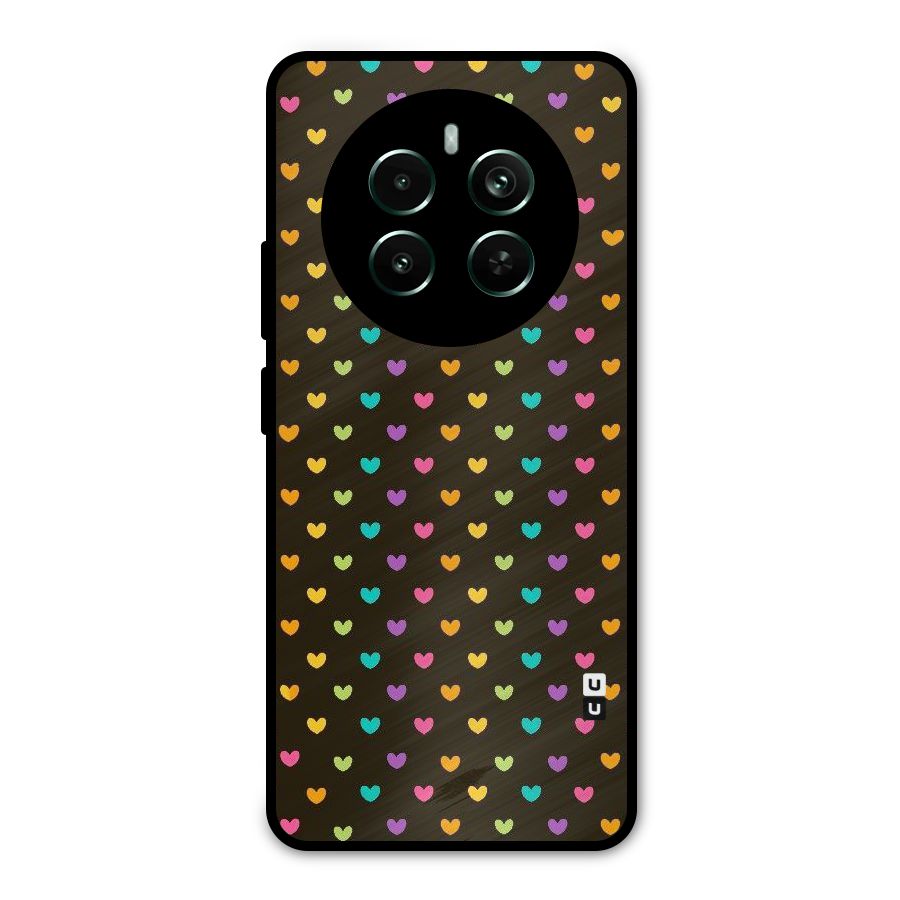 Rainbow Hearts Metal Back Case for Realme Narzo 70 Pro
