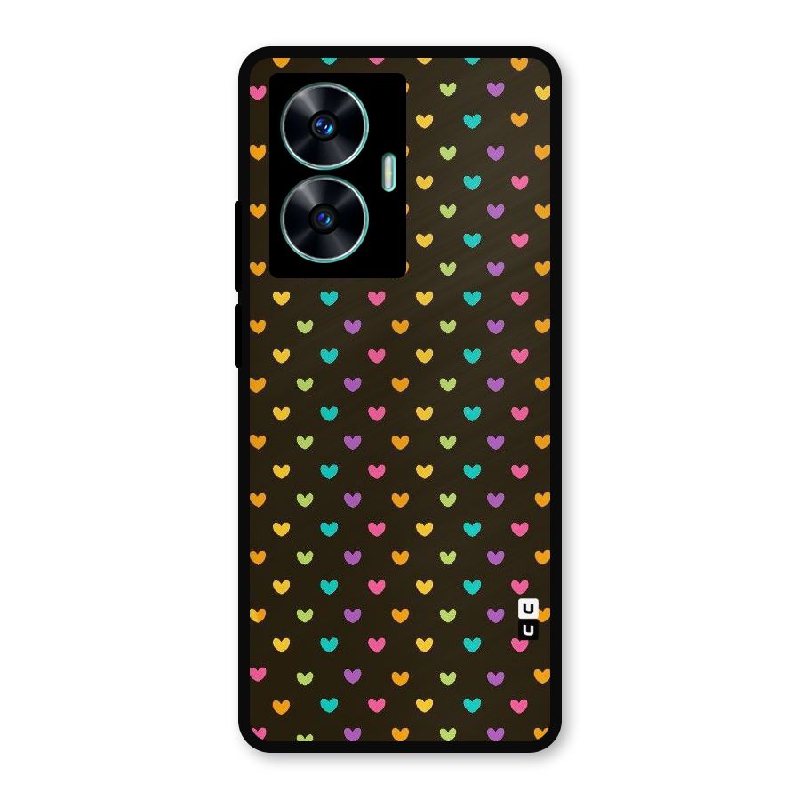 Rainbow Hearts Metal Back Case for Realme Narzo N55