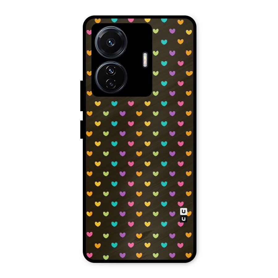 Rainbow Hearts Metal Back Case for Vivo T1 Pro