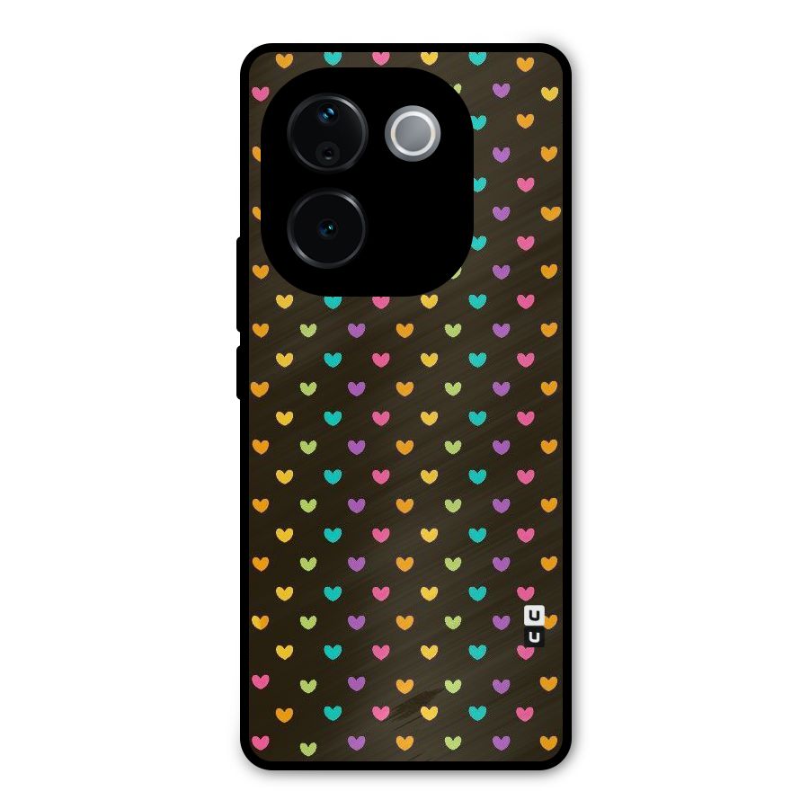 Rainbow Hearts Metal Back Case for Vivo T3 Pro