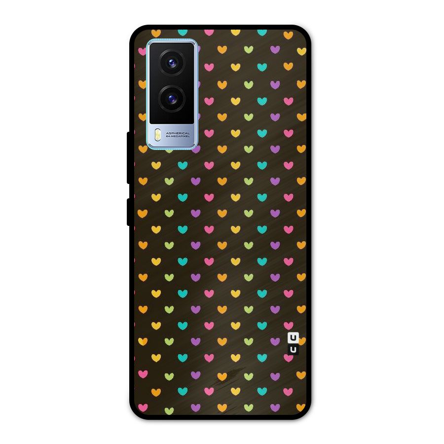 Rainbow Hearts Metal Back Case for Vivo V21e 5G