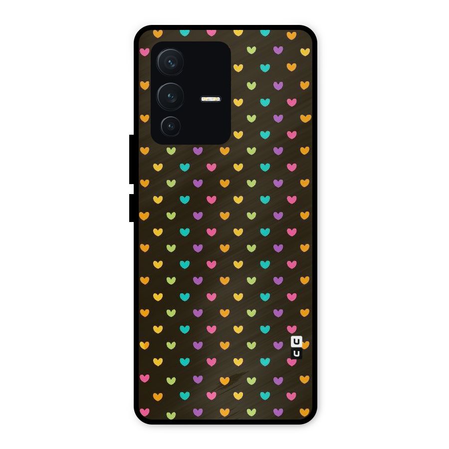 Rainbow Hearts Metal Back Case for Vivo V23 5G