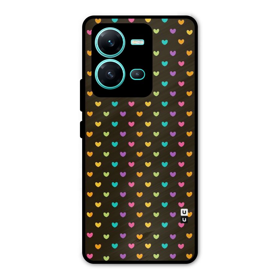 Rainbow Hearts Metal Back Case for Vivo V25