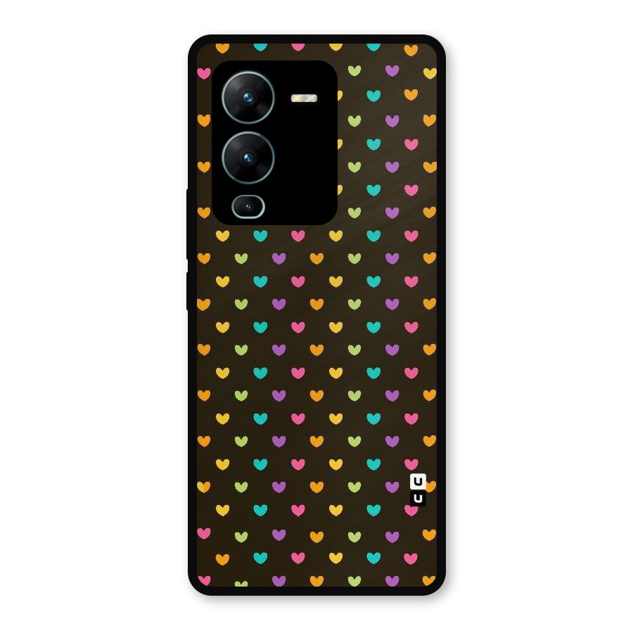Rainbow Hearts Metal Back Case for Vivo V25 Pro