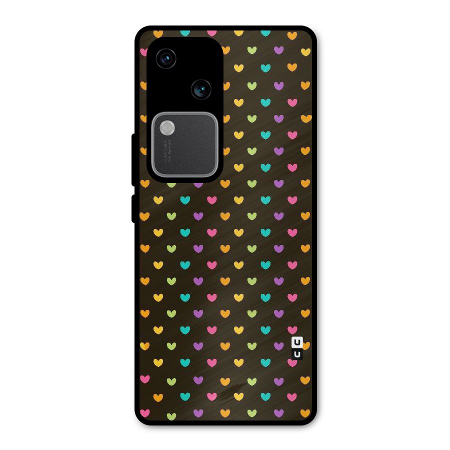 Rainbow Hearts Metal Back Case for Vivo V30 Pro