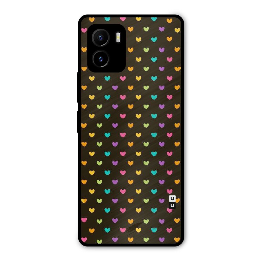 Rainbow Hearts Metal Back Case for Vivo Y15s