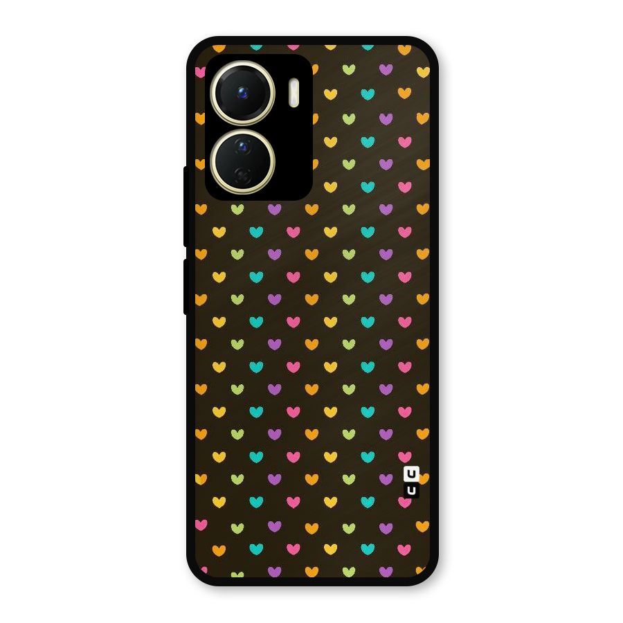 Rainbow Hearts Metal Back Case for Vivo Y16