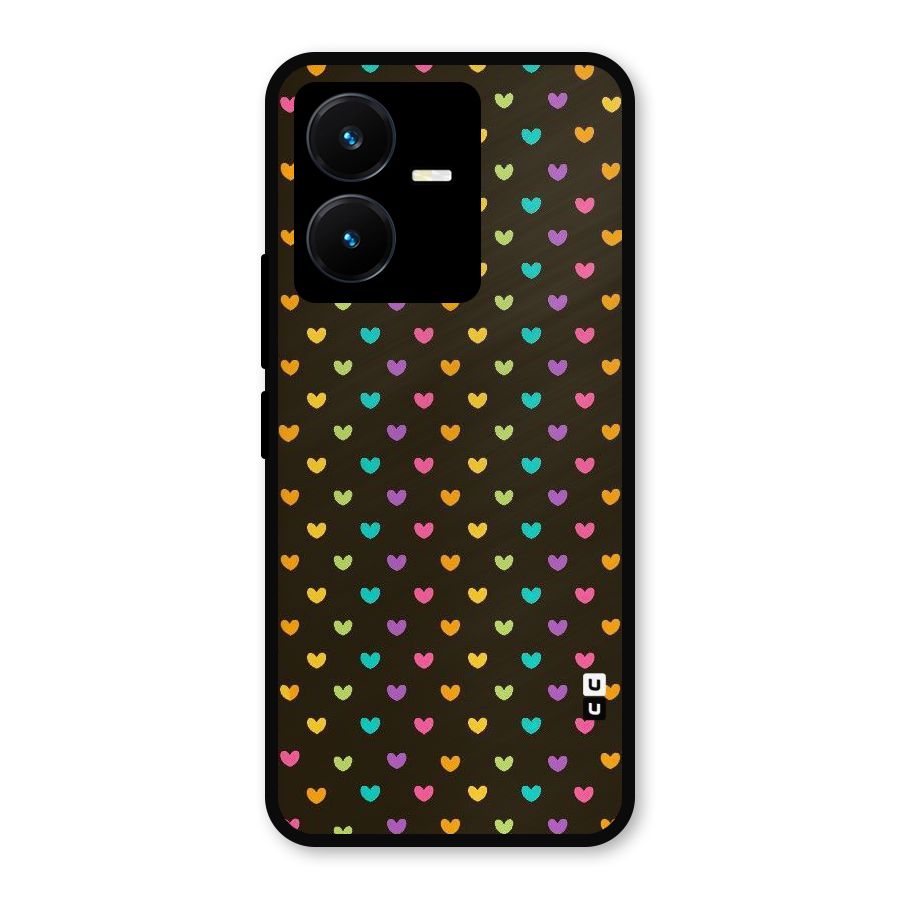Rainbow Hearts Metal Back Case for Vivo Y22