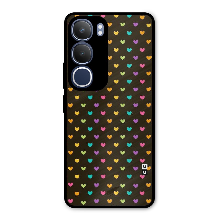 Rainbow Hearts Metal Back Case for Vivo Y29