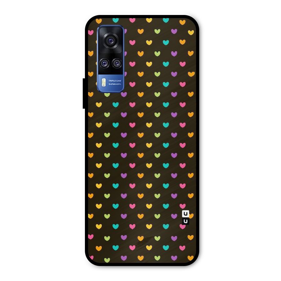 Rainbow Hearts Metal Back Case for Vivo Y51A