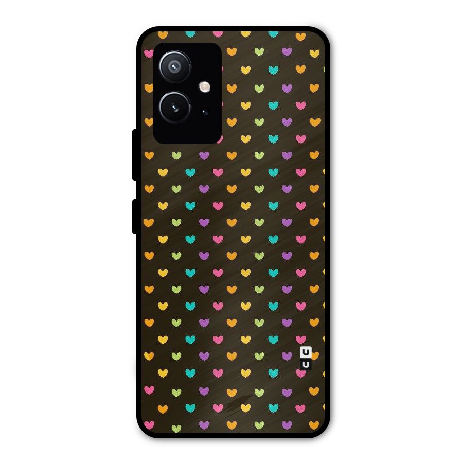 Rainbow Hearts Metal Back Case for Vivo Y75 5G