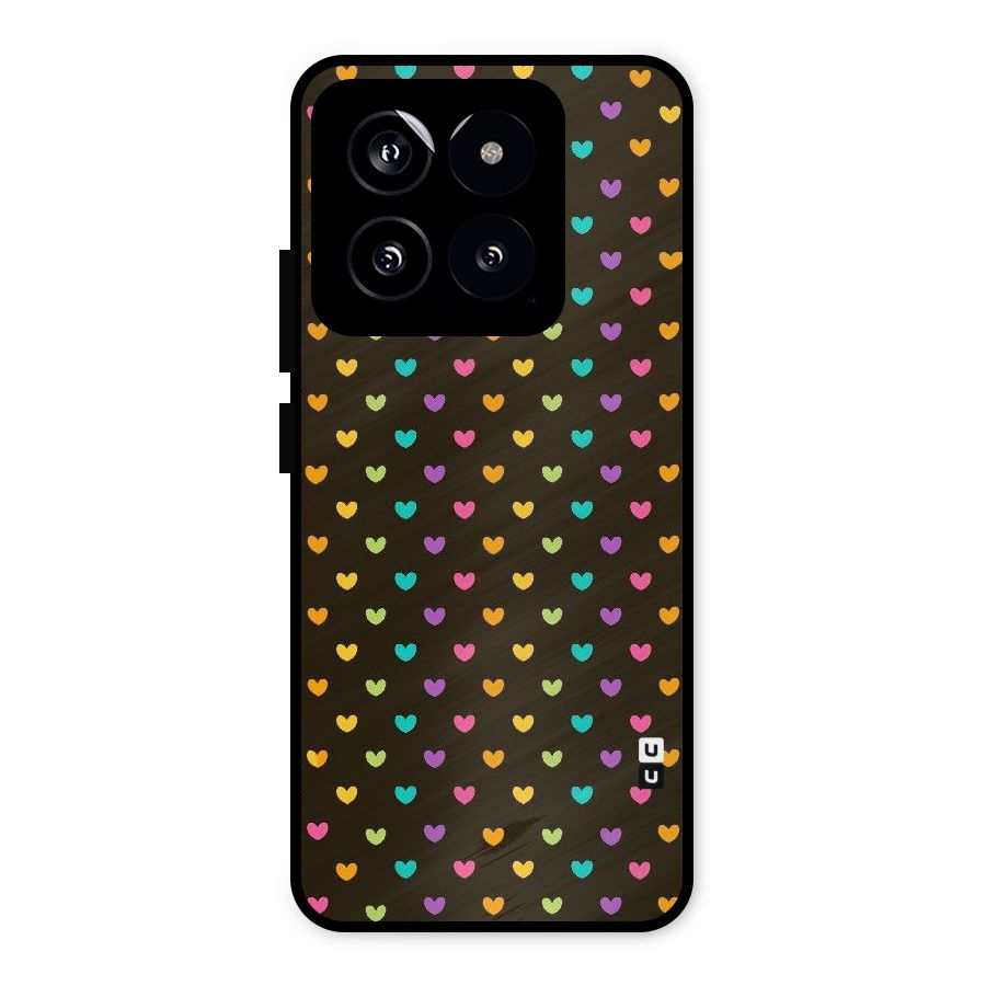 Rainbow Hearts Metal Back Case for Xiaomi 14