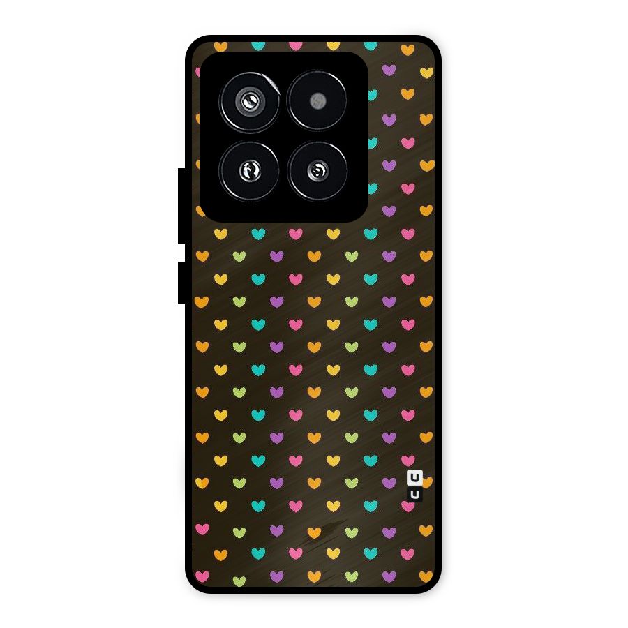 Rainbow Hearts Metal Back Case for Xiaomi 14 Pro