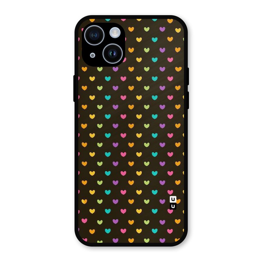 Rainbow Hearts Metal Back Case for iPhone 14