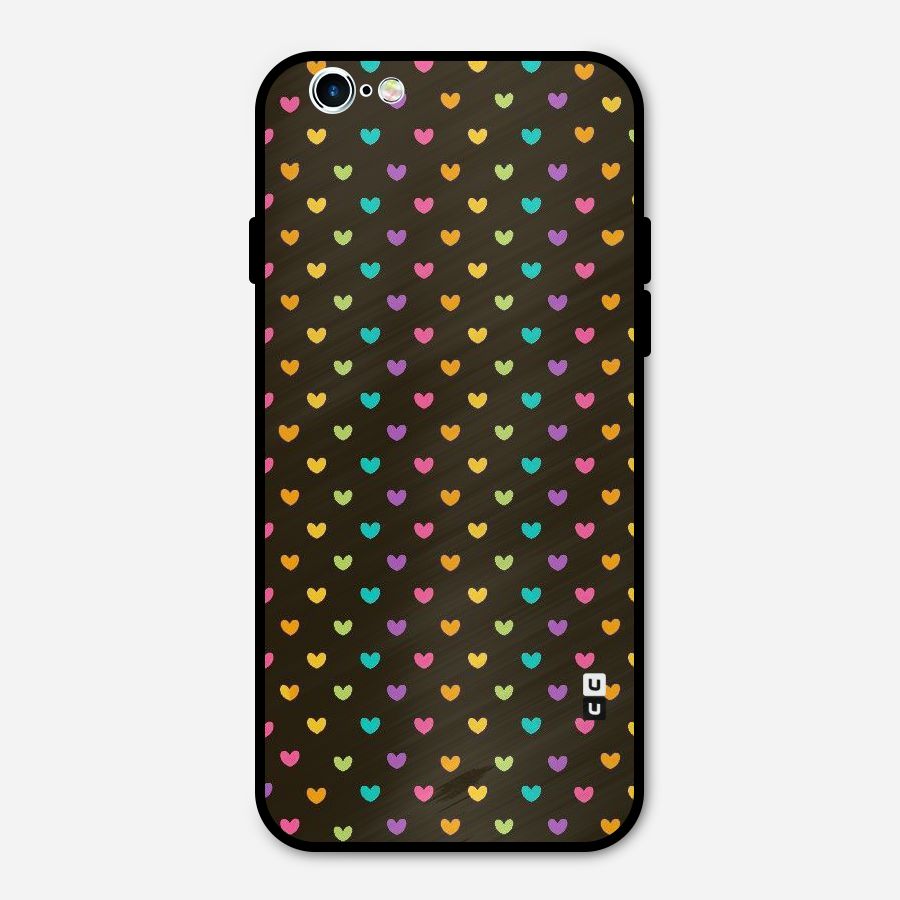 Rainbow Hearts Metal Back Case for iPhone 6 6s