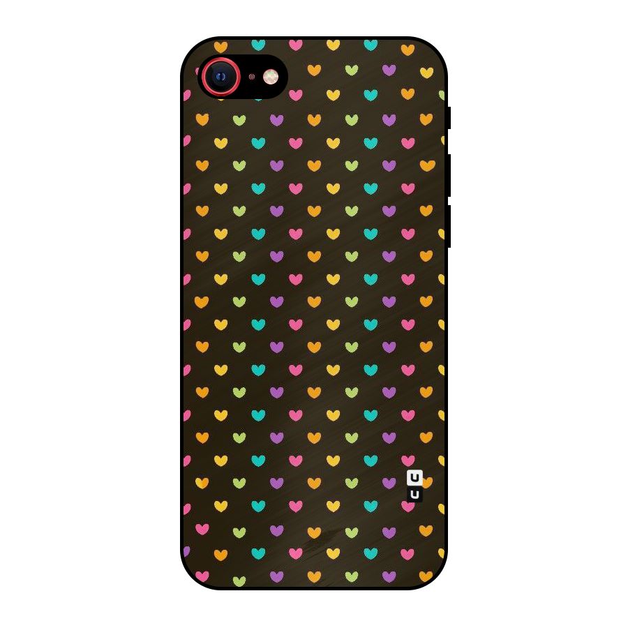 Rainbow Hearts Metal Back Case for iPhone SE 2022