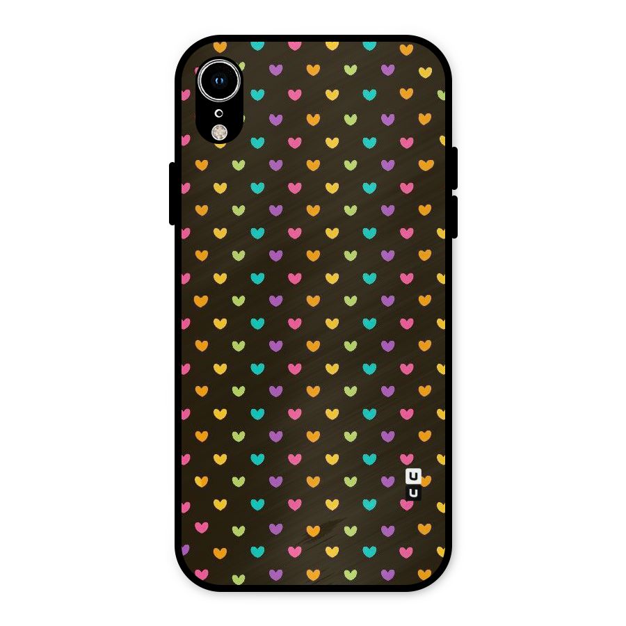 Rainbow Hearts Metal Back Case for iPhone XR