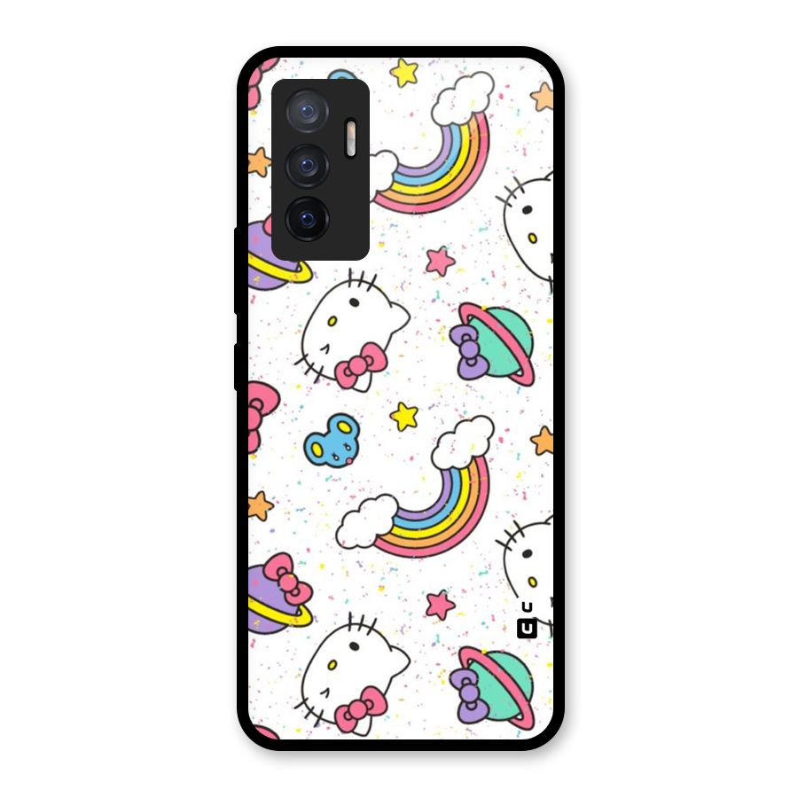 Rainbow Kit Tee Glass Back Case for Vivo V23e
