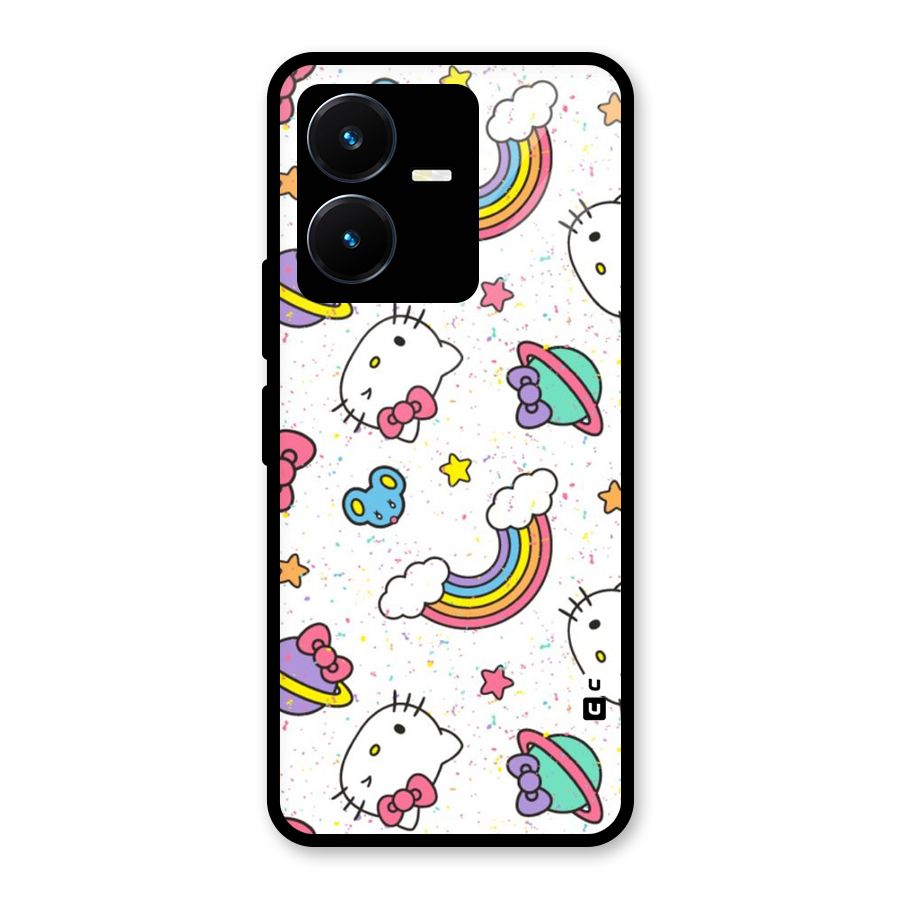Rainbow Kit Tee Glass Back Case for Vivo Y22s