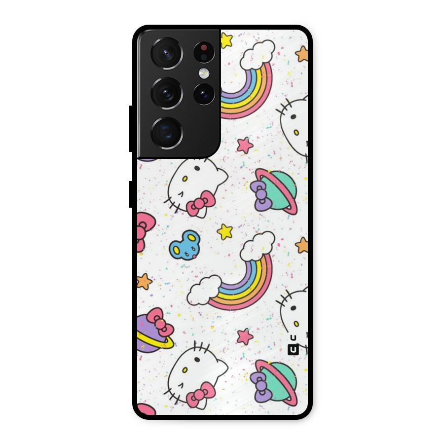 Rainbow Kit Tee Metal Back Case for Galaxy S21 Ultra 5G
