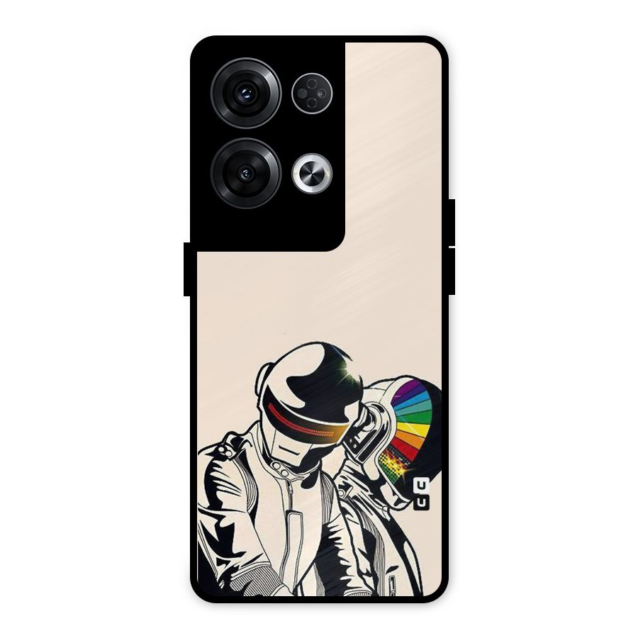 Rainbow Radio Metal Back Case for Oppo Reno8 Pro 5G