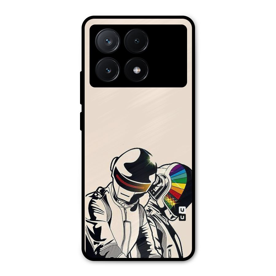Rainbow Radio Metal Back Case for Poco X6 Pro